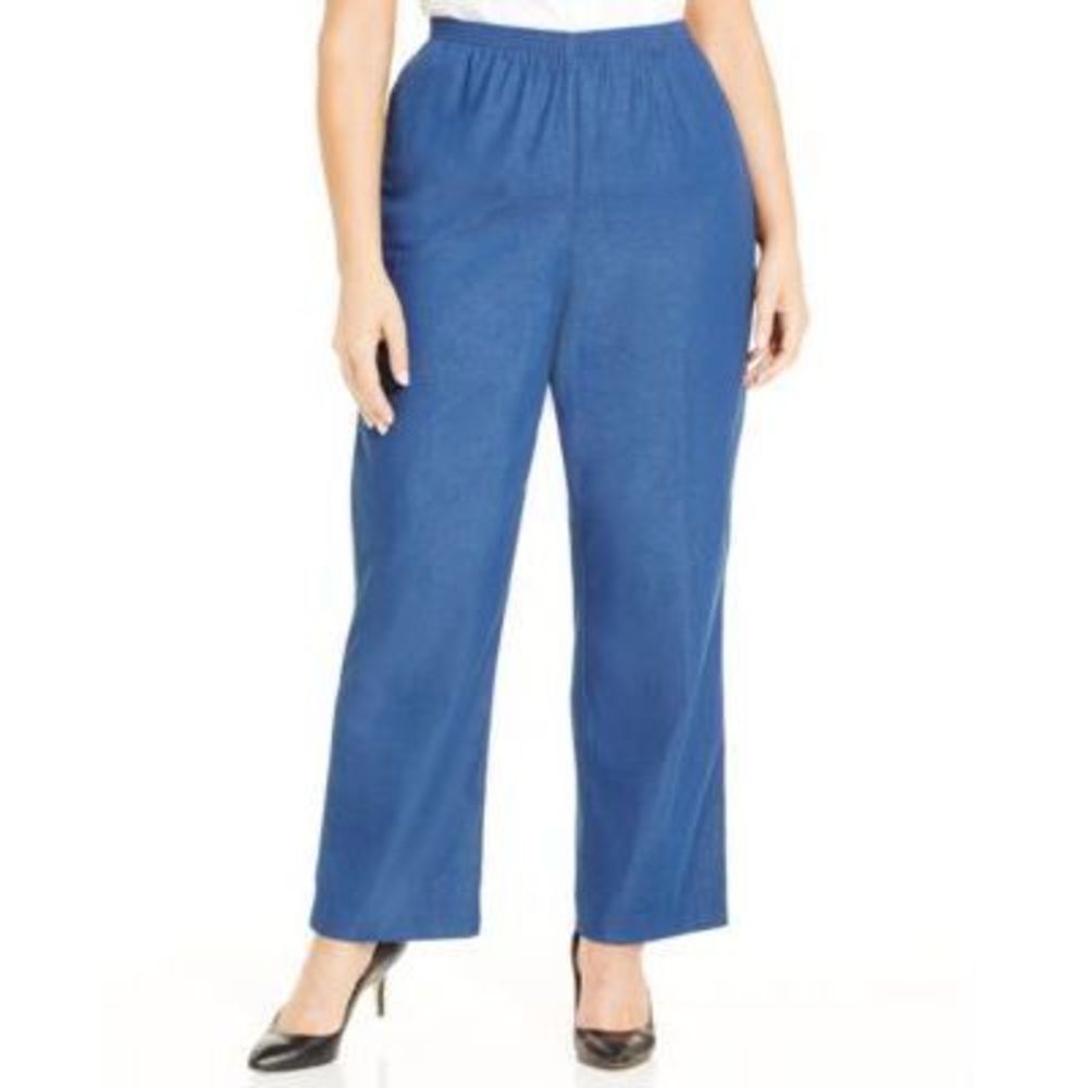 Alfred Dunner Plus Size Denim Pull-On Straig Denim 22WS